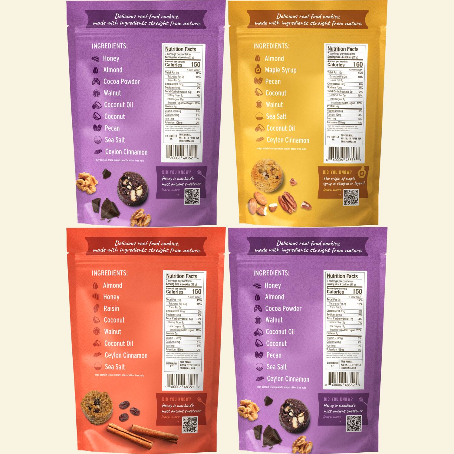 Ona Cookies Top Variety Pack in pouch, back