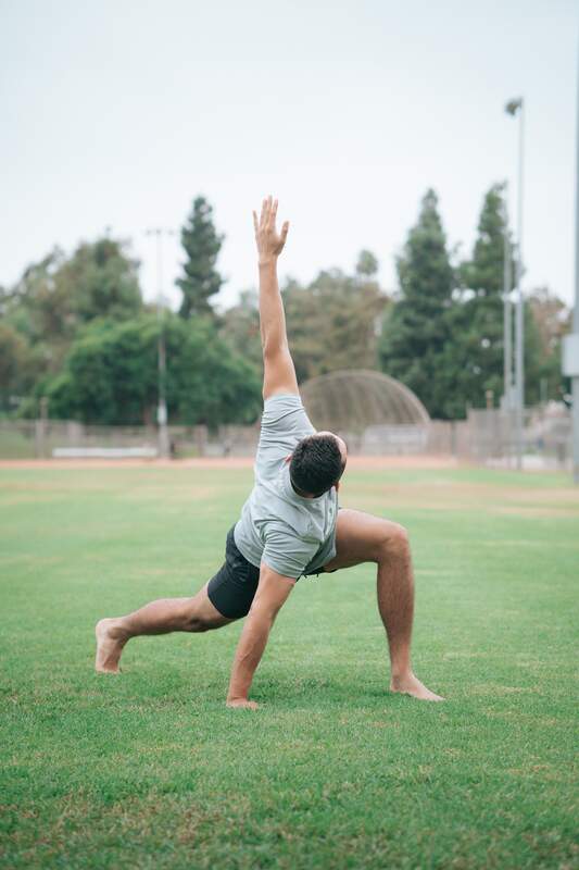 lunge with chest rotation and reach