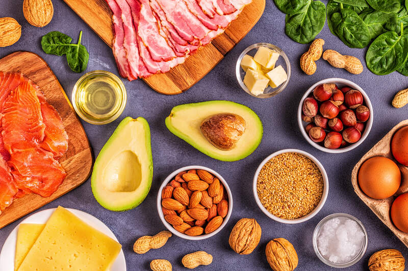 variety of keto diet foods