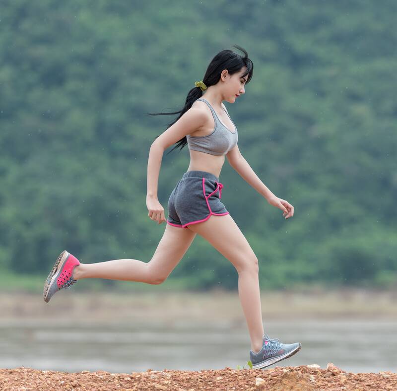 woman running outside